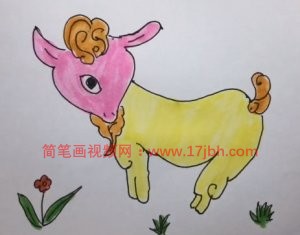 羊简笔画图片大全可爱图片 带颜色的羊图片大全