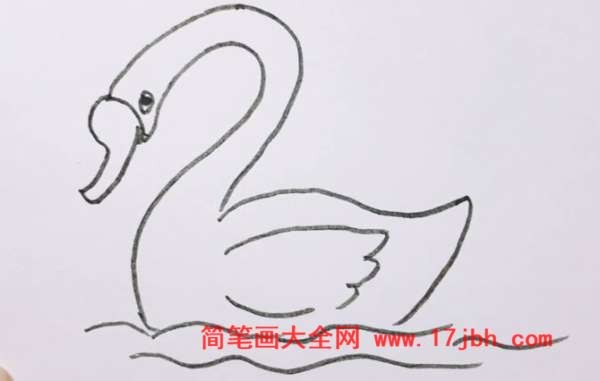 天鹅简笔画带颜色搭配 彩色的天鹅画法-小鸟简笔画-简