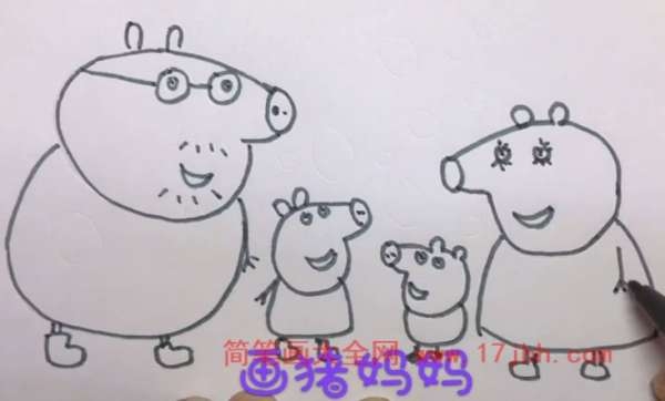 小猪佩奇一家人简笔画教程小猪佩奇简笔画画法