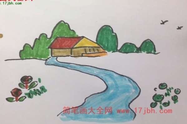 儿童春天风景画简笔画春天风景怎么画漂亮