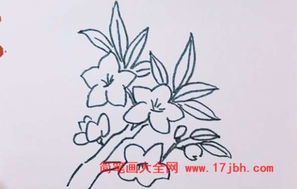 桃花的画法简笔画