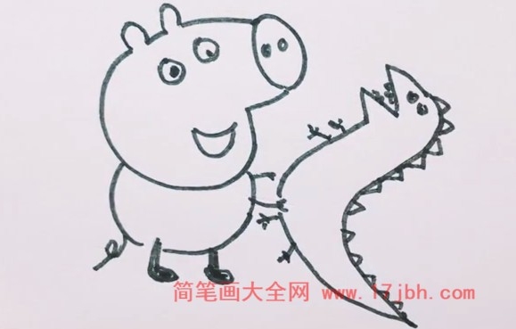 小猪乔治的恐龙简笔画 乔治恐龙怎么画