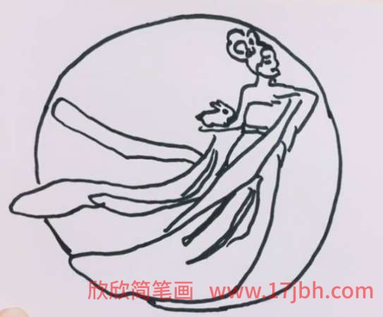 嫦娥侧面简笔画嫦娥奔月怎么画简笔画