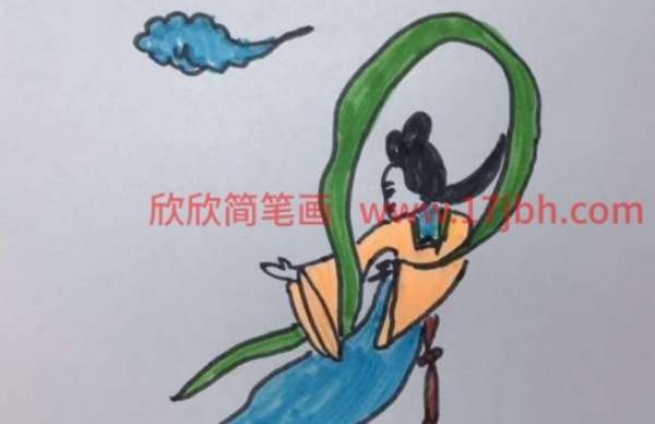 嫦娥奔月的简笔画大全