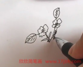 梨花简笔画步骤