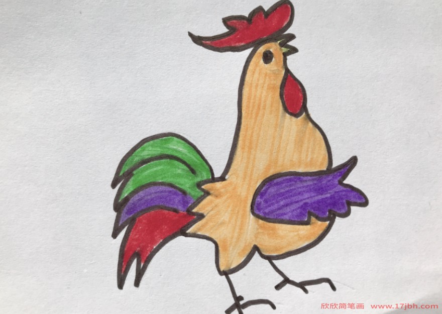 怎么画鸡 一幅画图片