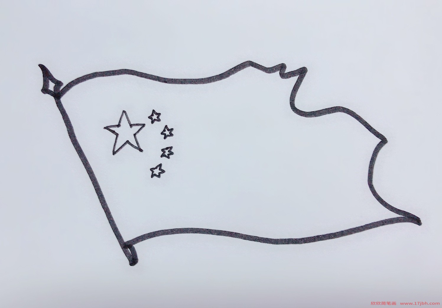 儿童画国旗简笔画简单图片